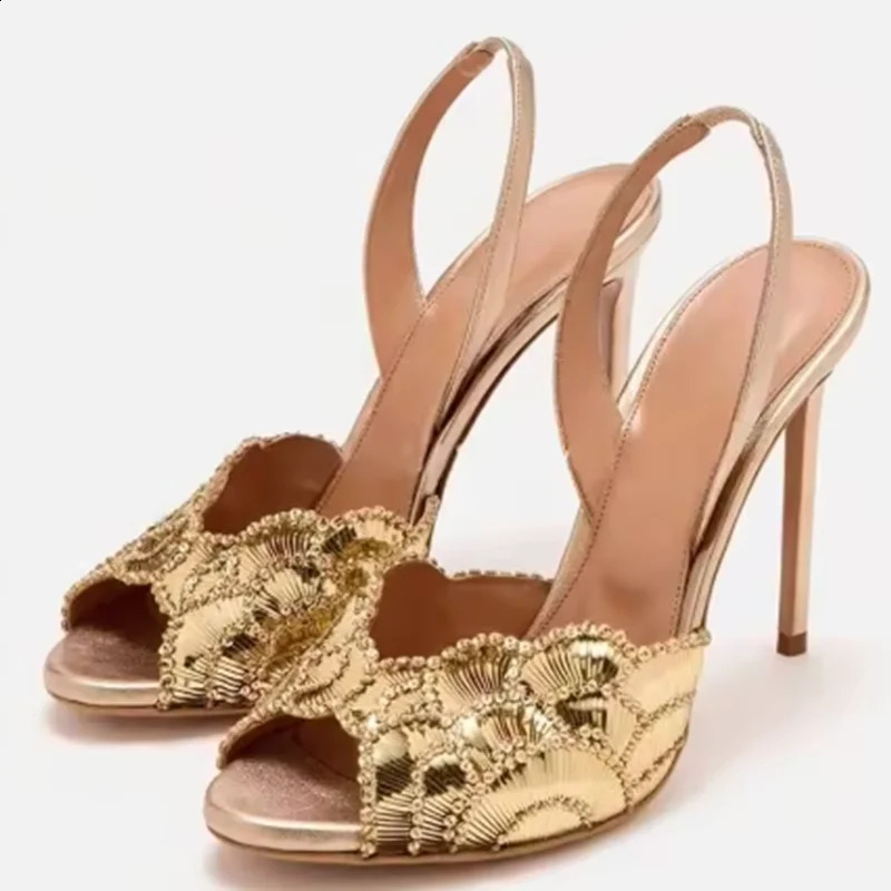 2026 Rhinestone Highheeled Sandals Women Party And Wedding Shoes Peep Toe Slingback Stylish Ankle Strap Pumps y 260208