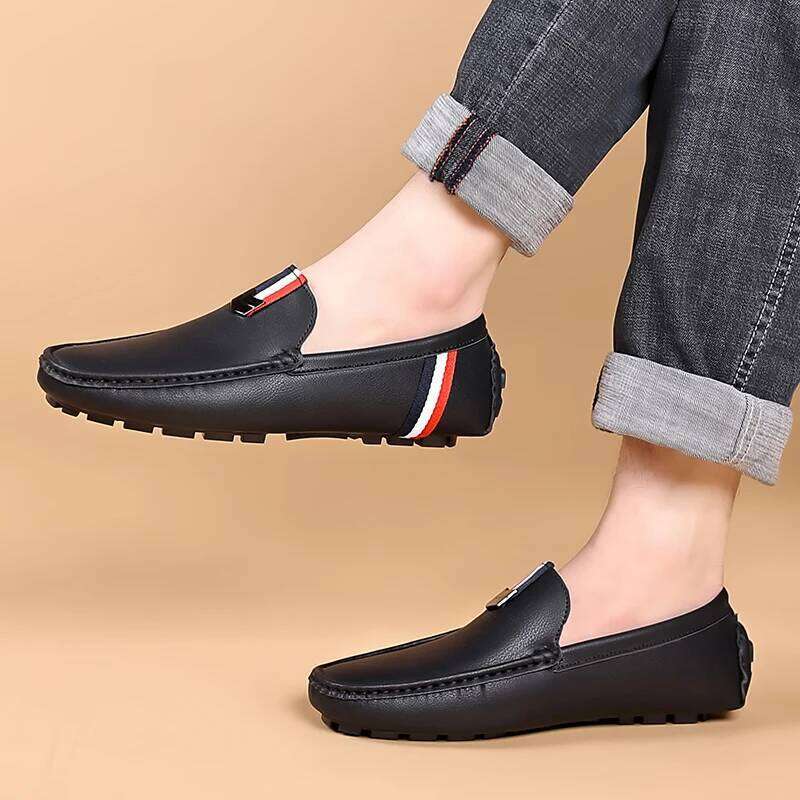 MAEDEF Loafers High Quality Anti-slip Casual Men's Leather Loafer Outdoor Breathable Lightweight Soft Driving Shoes