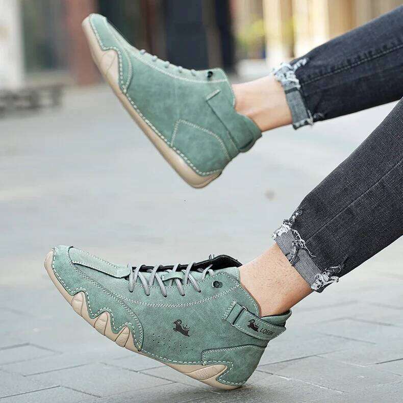 Men's High Top High-quality Leather Modern Appearance Ankle Support Luxurious Bare Boots Daily Fashion Street Style Shoes