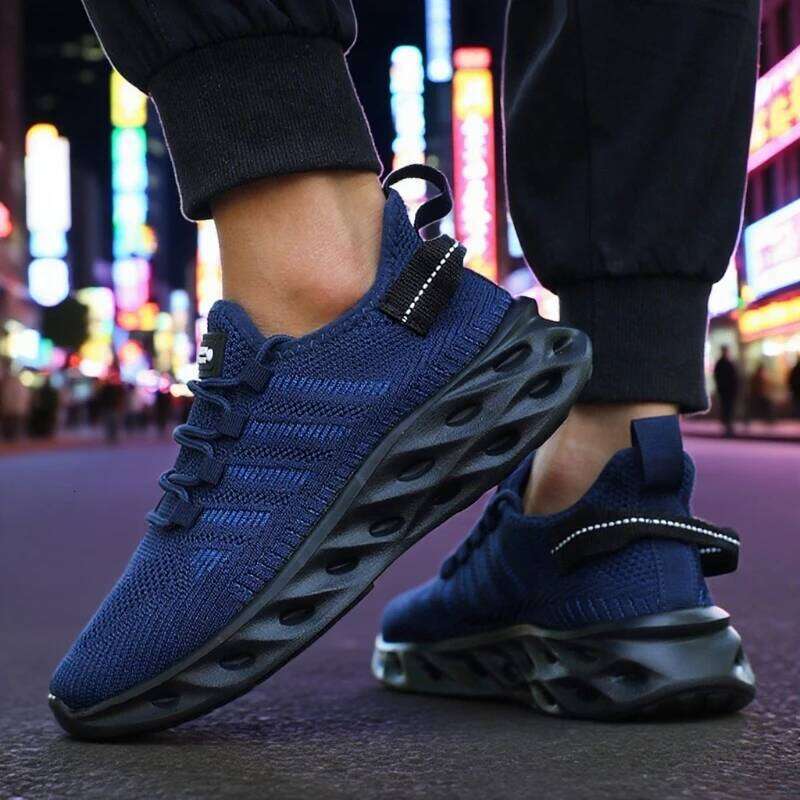 Men's Knit Running Lightweight Stylish Unique Hollow Out Sole for Shock Absorption Sneakers Breathable Breath Mens Shoes