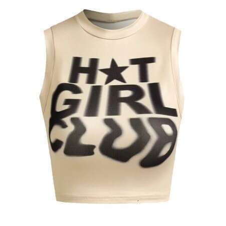 European And American Retro Y2k Creative Letter Print High Street Sexy Summer Sleeveless Crop Top