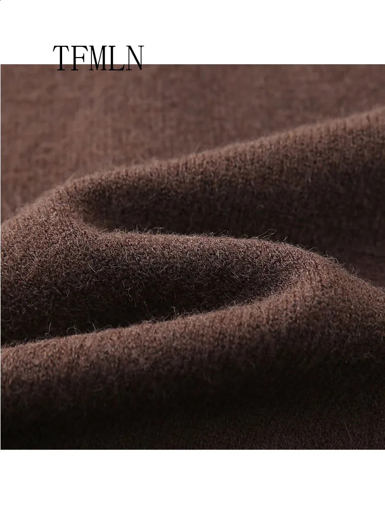 TFMLN Retro Women Knitted Cardigan Sweater Fashion Autumn Diamond Pattern Long Sleeved Coats Single Breasted Chic Knit Coat 260126