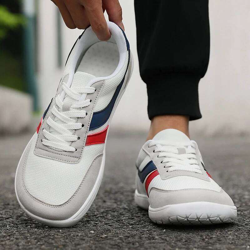New Toe Men Casual Versatile Soft Sole Wide Last Walking Sneakers Breathable Mesh Comfortable Barefoot Shoes 26W0224