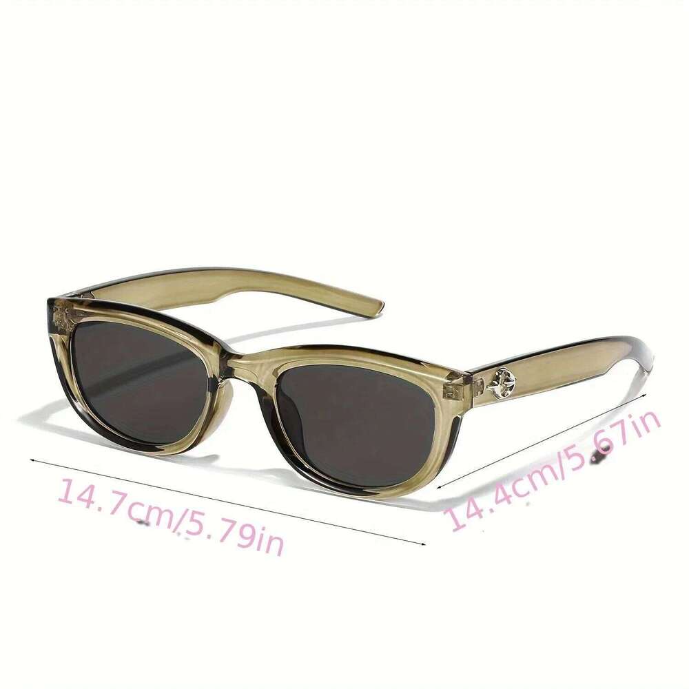 New Women's Olive Green Cat Eye Sunglasses Fashion Women Small Oval Shades Street Photography Sunshade Eyewear UV400 Glasses 26W0224