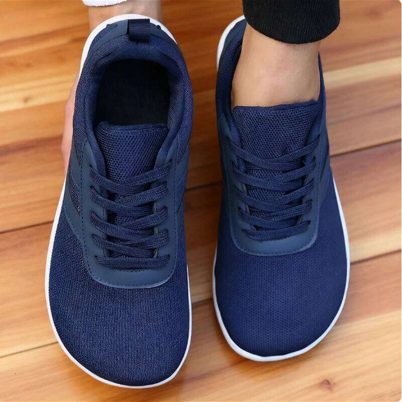 Wide Toe Barefoot Mens Lightweigh Non Slip Minimalist Walking Sneakers Zero Drop Trend Lace Up Casual Shoes for Men