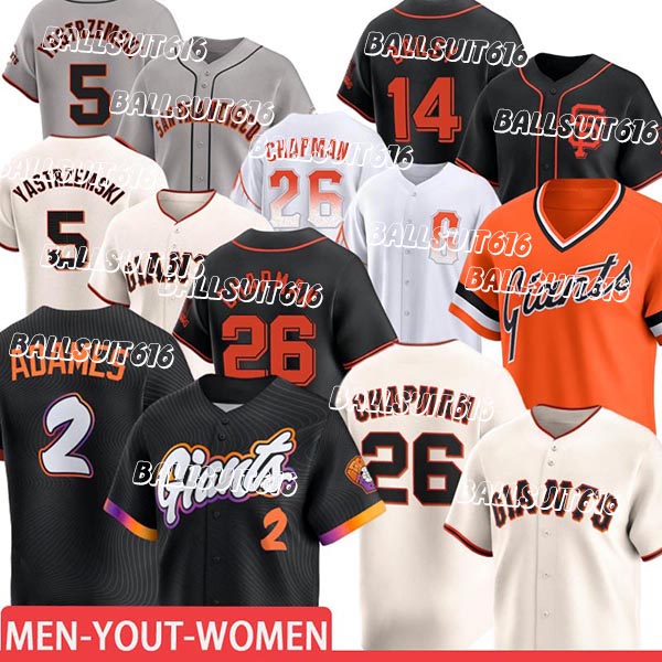 sf Giant Jersey Logan Webb Matt Chapman Jung Hoo Lee Mike Yastrzemski Willy Adames 2026 city Custom Baseball Jerseys