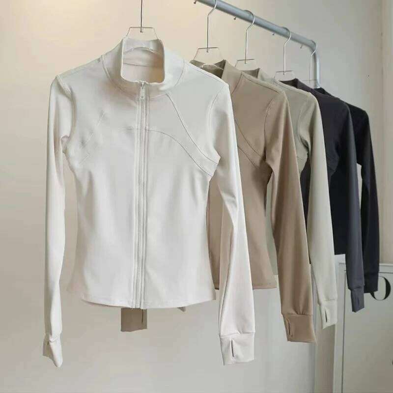 Women's High-End Yoga Fitness Autumn Stand Collar Long Sleeve Windproof Sports Running Training Top 26Y0224