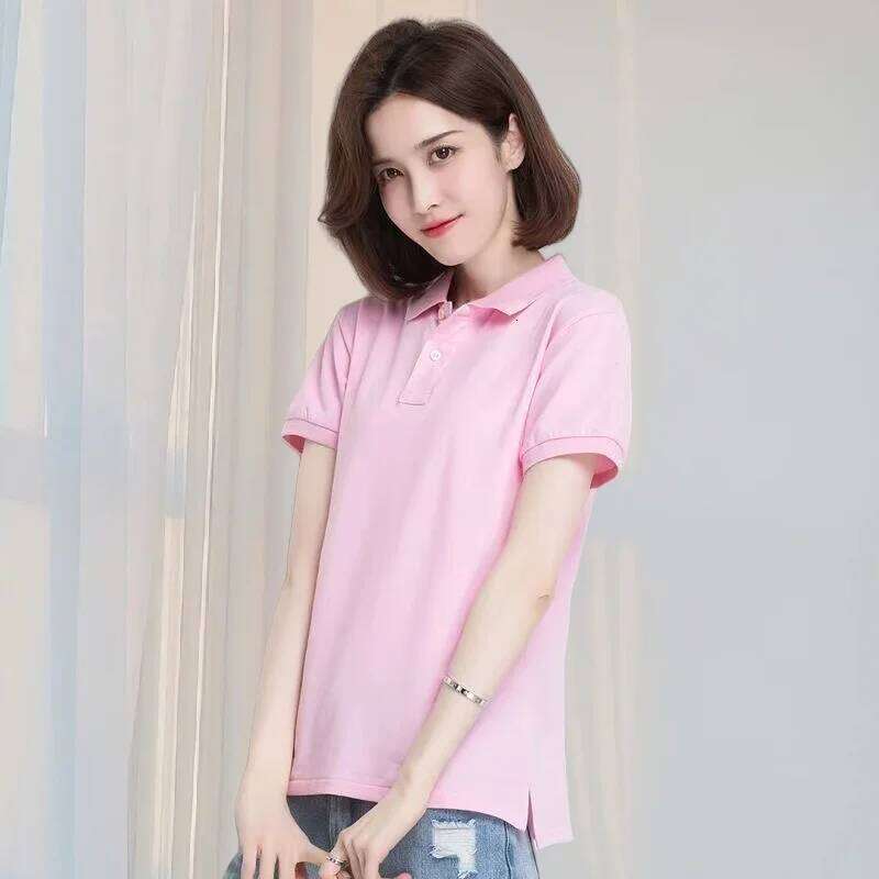 Summer Polo Korean Style Women Cool Ice Silk Short Sleeve Shirt Breathable Quick Dry Casual Shirts Pullover Tee Tops 26W0224