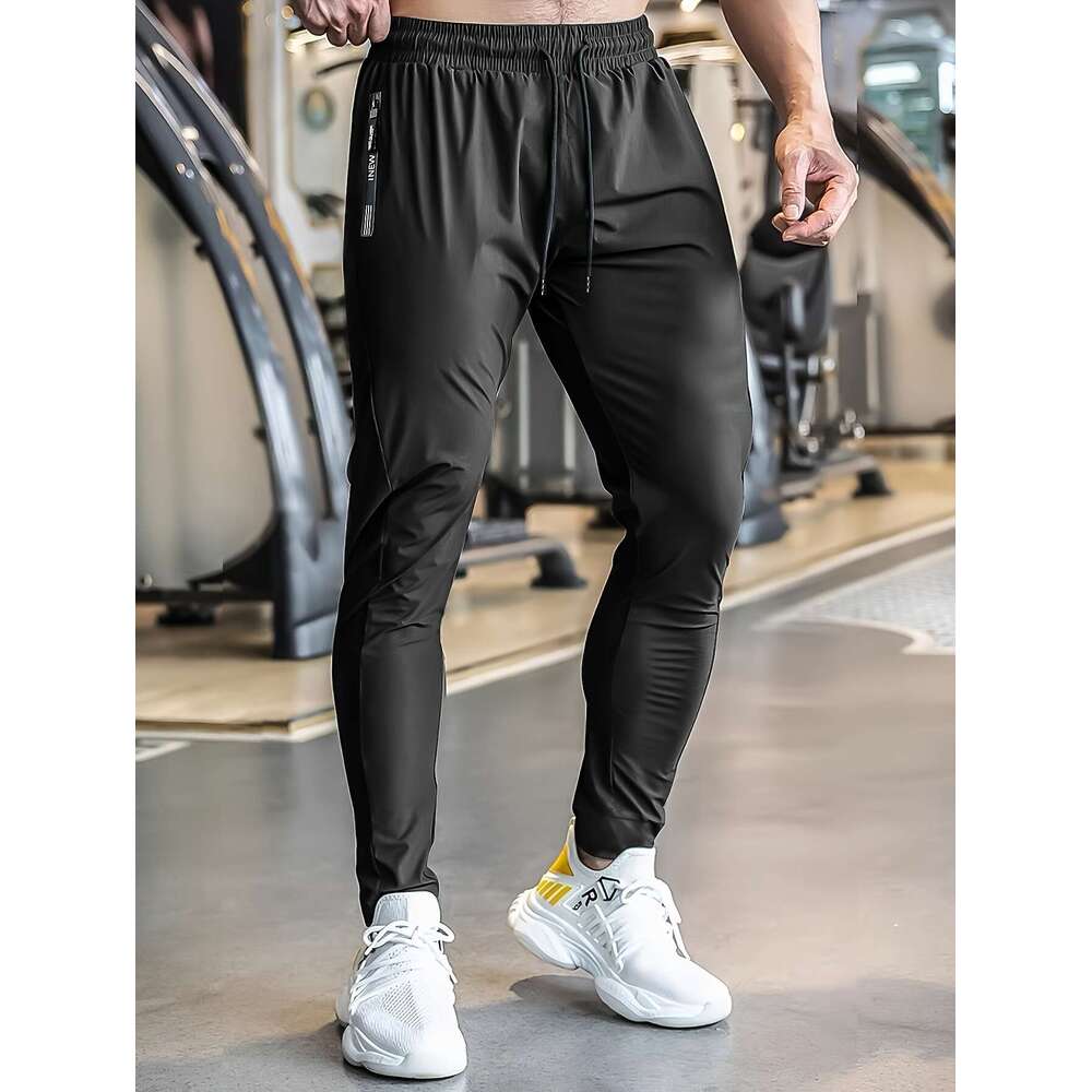 Free shipping floral zipper summer ice silk long unisex jogger sports pants high elasticity quick-dry casual
