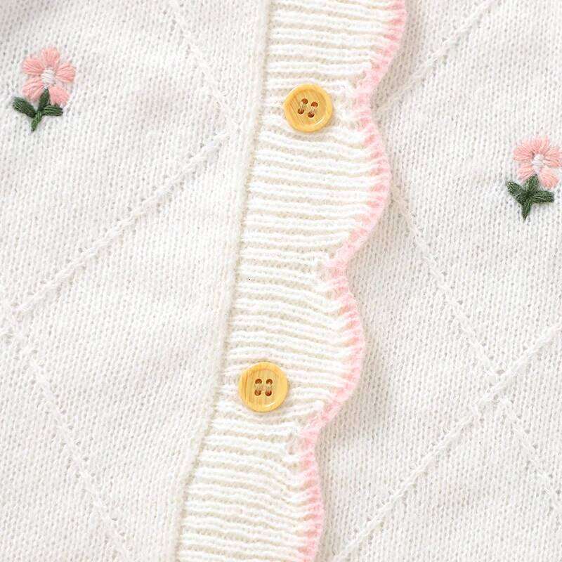 Newborn Baby Rompers Knit Infant Girl Jumpsuit Long Sleeve Autumn Toddler Kid Clothes Fashion Ruffles Embroidered 0-18M Overalls 26H0224