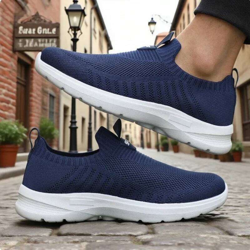 New Men's Walking Stretch Flex Mesh Male Yoga Shoes Fashion Breathable Vulcanized Fitness Sneakers Tenis Masculino