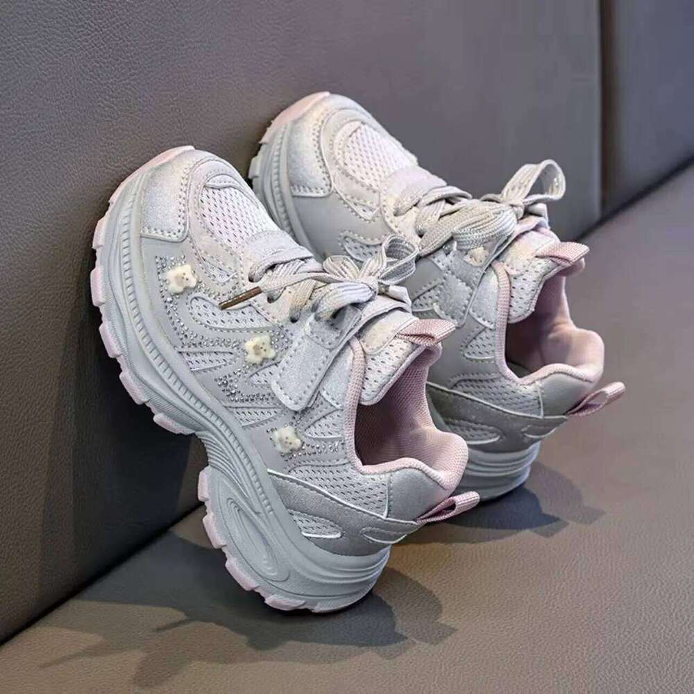 PU Leather Sport Children Trend Fashion Teenager Kid's Sneakers Anti-slippery Breathable Running Shoes For Boys Girls 26W0224