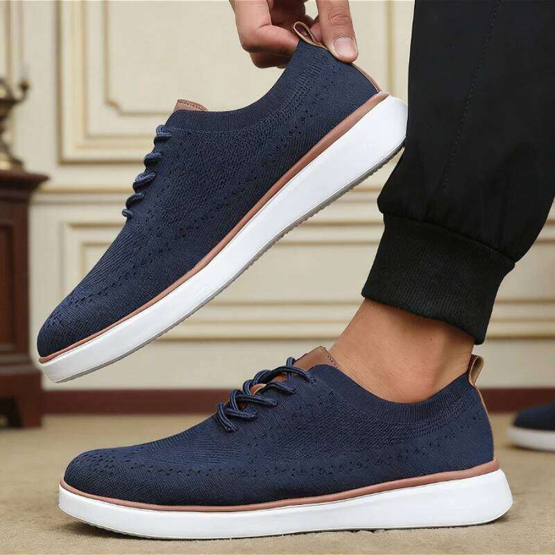 Men's Lightweight Casual 2025 Breathable Knit Sneakers Comfortable Walking Shoes Non-Slip Soft Sole Outdoor Male Footwear