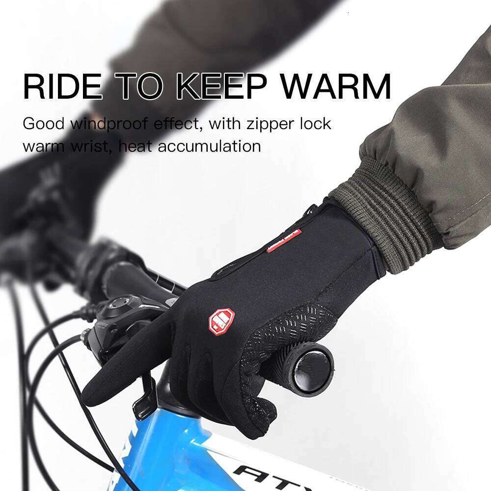 Ski Winter Cycling For Men Women Touchscreen Waterproof Anti-slip Zipper Warm Outdoor Sports Skiing Riding Gloves 26H0224