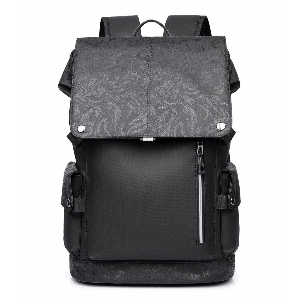 Large Capacity Waterproof Business Backpack Fashion Trendy Texture Casual Commuter Bag Travel High-end Feel Mens Double Shoulder Bag