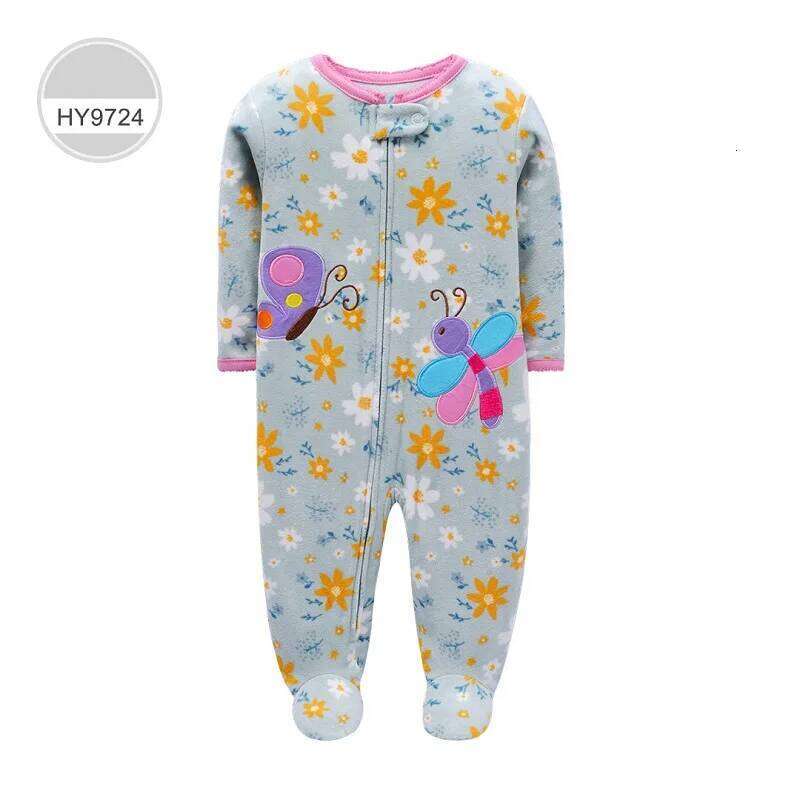 Newborn Infant Boy Girl Romper Spring Autumn Polar Fleece Long-Sleeve Jumpsuit Warm Toddler Baby Clothes For a 0-12 Months 26Y0224