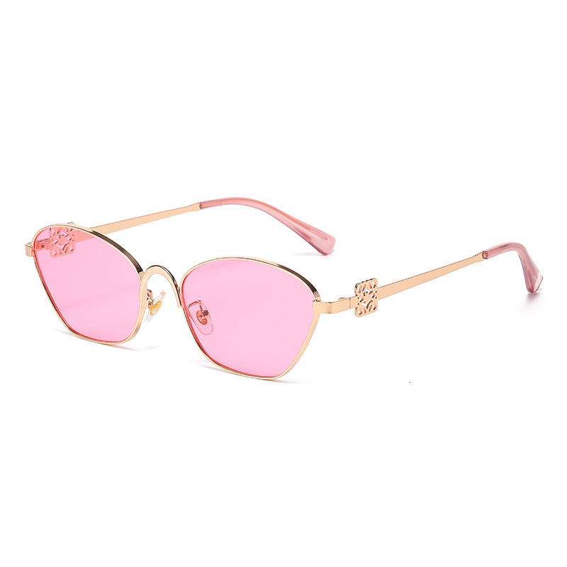 European And American Fashion High-End Women's Sunglasses New Trendy Internet Celebrity Irregular Sun Protection Metal Glasses