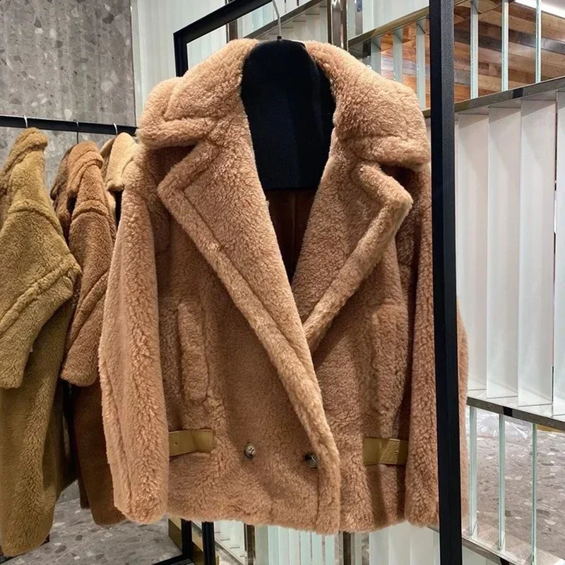 Women Jacket Teddy Bear Coat Winter Short Female Autumn Fashion Casual Camel Double Breasted Highend Keep Warm 260126