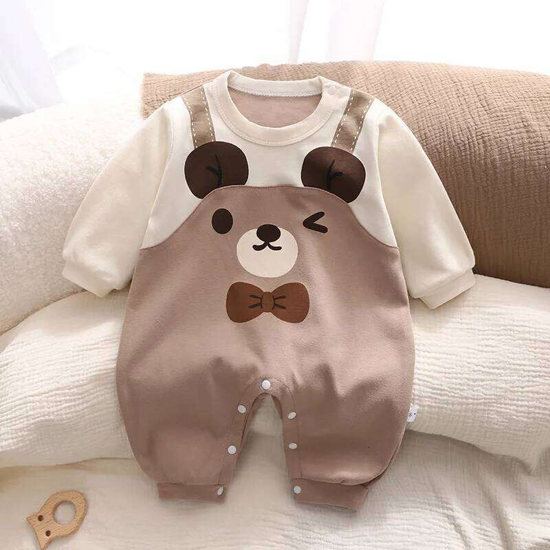 New Baby Autumn Long Sleeve Cotton Cute Children Kids Clothes Crawling Boys Girls Jumpsuit 26H0224
