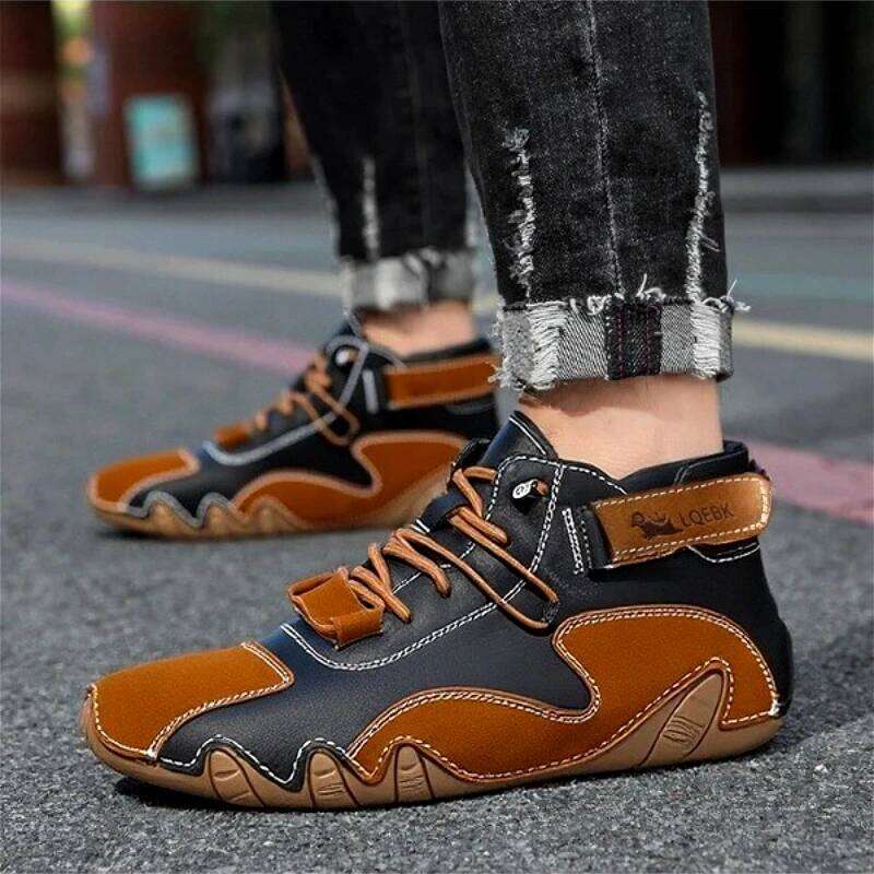Men's Casual Comfortable Breathable Lace Up Design Appearance High Top Shoes Daily Activities Light Sports Loafers