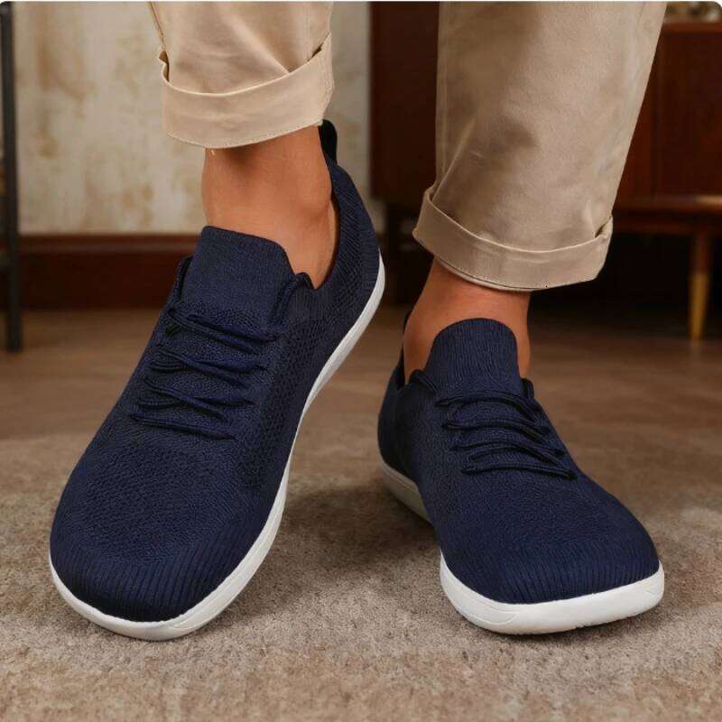 Men Wide Barefoot Anti Slip Minimalist Lightweight Breathable Walking Shoes Fashionable Round Toe Cross Training Sneakers