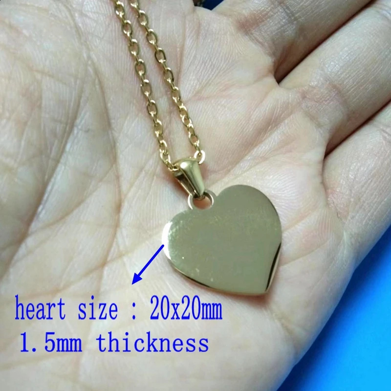 10PieceLot Heart Pendant Necklace Set for Women Mirror Polished Stainless Steel Chain Jewelry Gift 260207