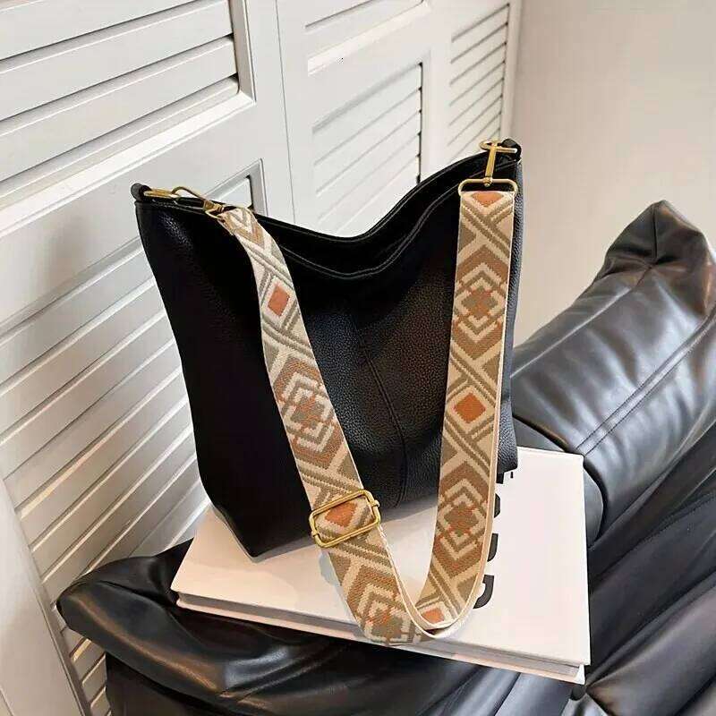 Simple Large-capacity Crossbody Casual Multi-functional Commuter PU Leather Texture Shoulder Bag Z260224