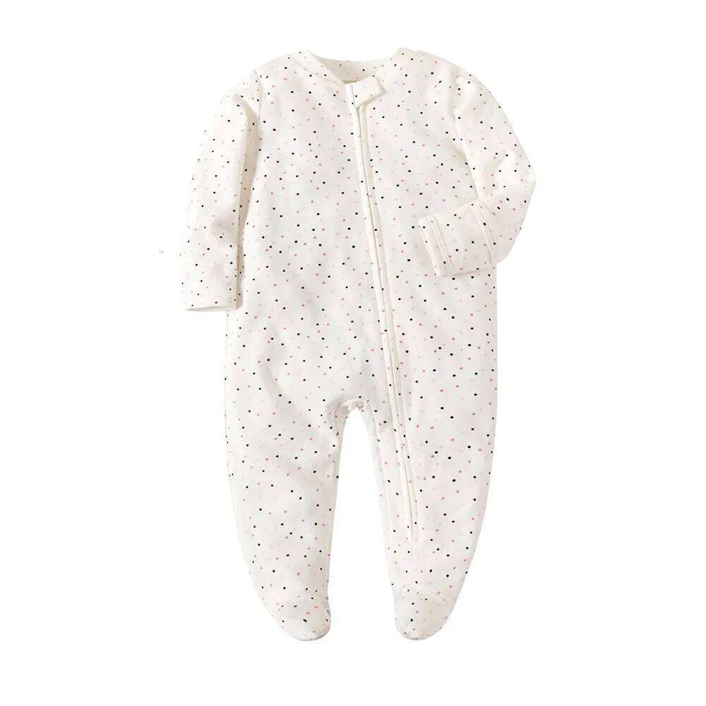 New Baby Rompers Cotton Infant Boys Girls Jumpsuit Zipper Footed Solid Long-Sleeve Pajamas Sleepsuits 26Y0224