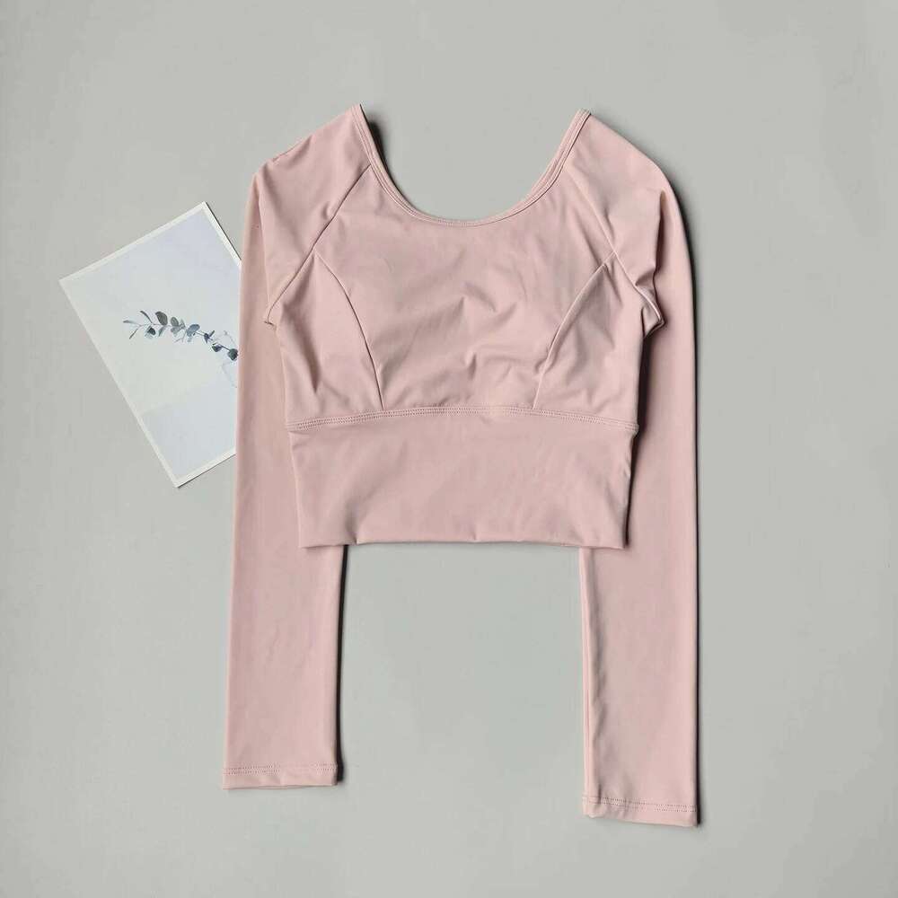 Built-in Bra Workout Top for Women, Mesh Long Sleeve Shirt, Slim Fit Yoga Fitness Wear 26Y0224