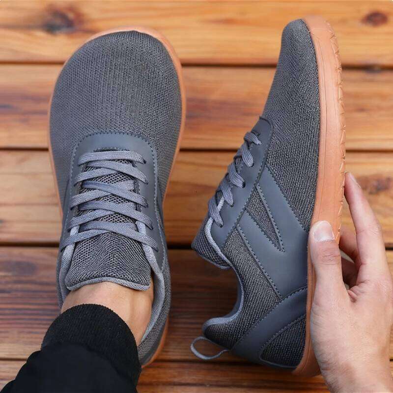 Wide Toe Barefoot Mens Lightweigh Non Slip Minimalist Walking Sneakers Zero Drop Trend Lace Up Casual Shoes for Men