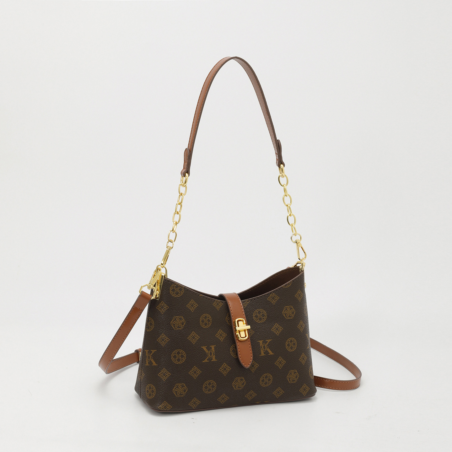 High-end small bag for women, 2026 new style, versatile and fashionable commuting bag, retro floral handbag, shoulder bag, crossbody bag, letter handb