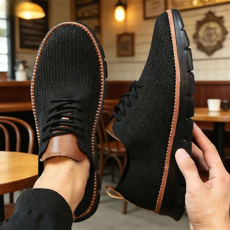 Men's Outdoor Casual Mesh Breathable Knit Lightweight Anti-Slip Sole Comfortable Walking Shoes 2025 Sneakers Men