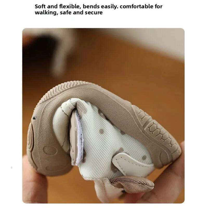 Cute Children's Sport Shoes PU Leather Baby Boy's Girl's Sneakers Ergonomics Anti-slippery First Step Kid's Footwear 26W0224