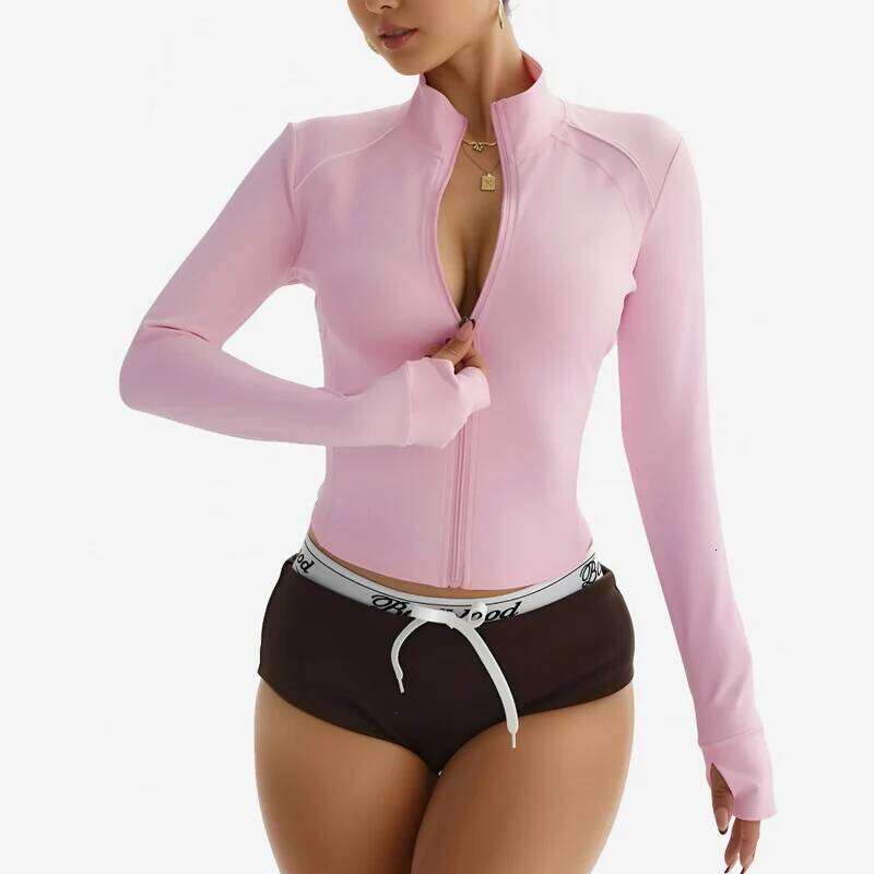 Womens Running s Long Sleeve Athletic Workout Track Full Zip Up Slim Fit Gym for Women Yoga Top 26Y0224