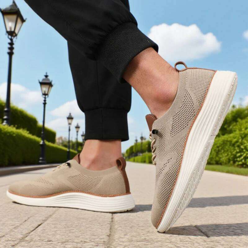 Men's Breathable Casual Navy Blue Lightweight Sneakers Fashion Mesh Upper Comfort Trendy Outdoor Street Style Men Shoes