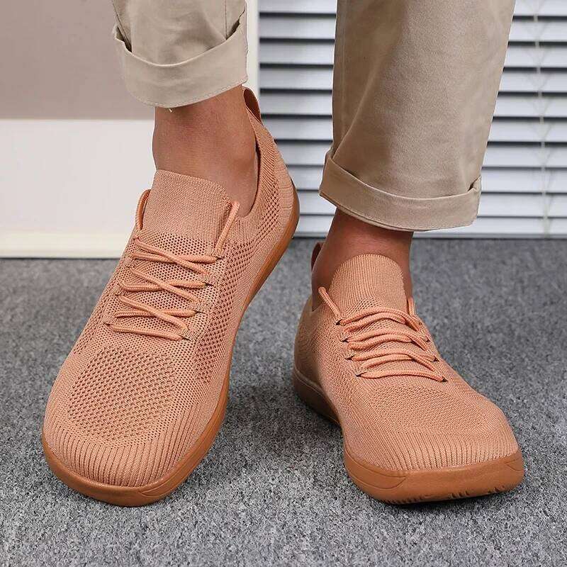 Solid Color Men's Simple Versatile Trendy Design Breathable Mesh City Street School Jogging Lace Up Sports Shoes