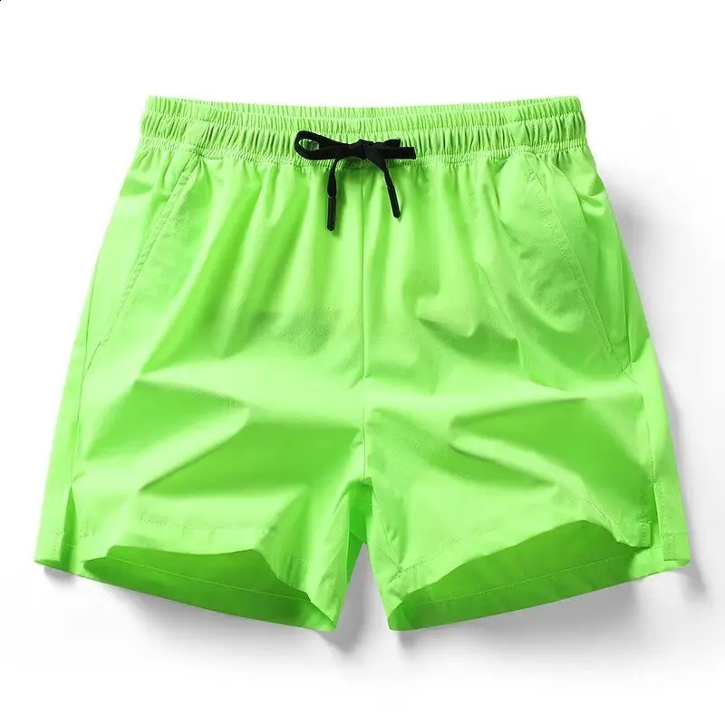 1pcs Summer Men Ice Silk Shorts Quick Drying Running Gym Pants Homme Surf Ventilate Drawstring Casual Outdoor Sport Couple Short 260228