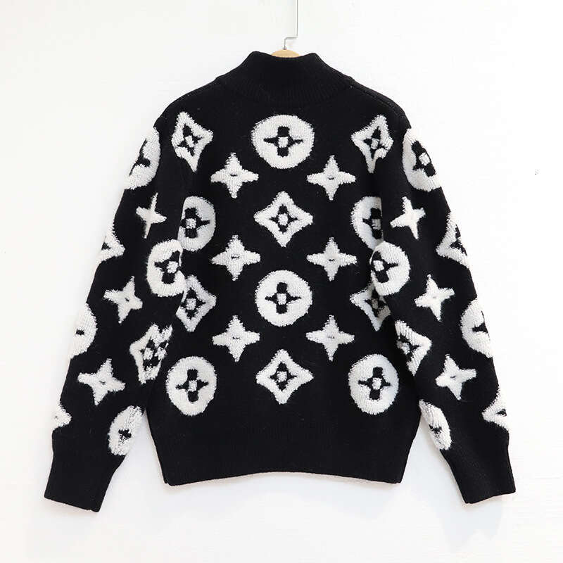 Autumn Winter Niche Trendy Brand Three-Dimensional Towel Embroidered Knitted Jacket Studded Brick Sweater