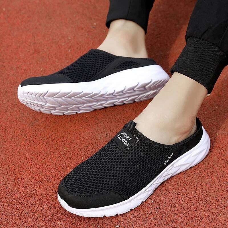 MAEDEF Summer Outdoor High Quality Anti-slip Men Leisure Shoes New 2024 Mesh Breathable Soft Comfortable Flat-bottomed Slippers
