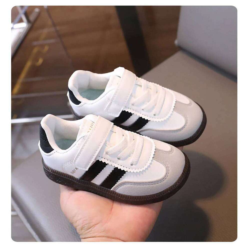 Fashion Sport For Children PU Leather Ergonomics Kids Soft-soled Children's Sneakers Boy's Girl's Tennis Shoes 26W0224