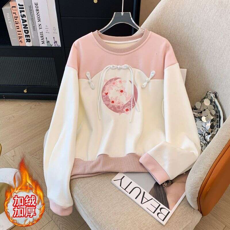 Fleece-Lined Thickened Ethnic Winter Women's Fashion New Chinese Style Improved Version Sweatshirt