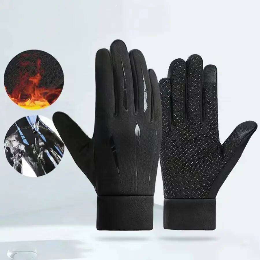 Waterproof Anti Slip Touch Screen Men Women Thickened Skin Friendly and Windproof Gloves for Outdoor Cycling 26H0224