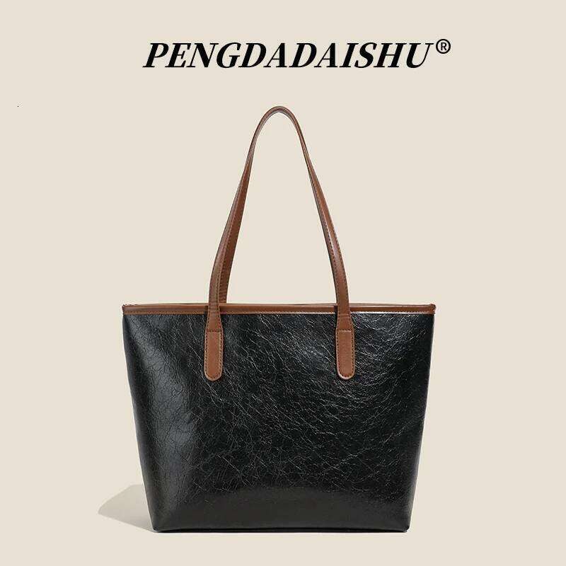 New Totem Embossed Handbag for Women, Vintage Handmade Distressed Large Capacity Shoulder Bag, Luxe Tote Z260224