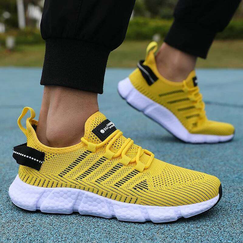 Lightweight Men's Running Breathable Mesh Knitted Walking Shoes Summer New Outdoor Exercise Tenis Masculino Sneakers Men