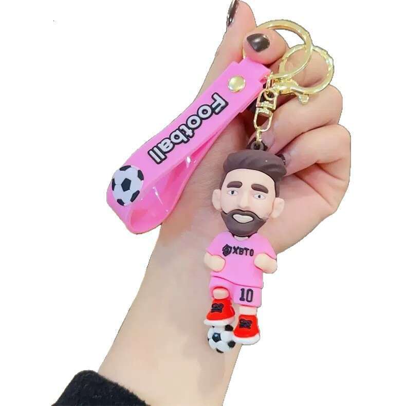 New cartoon football star Messi keychain cute bag pendant, car keychain, gift wholesale