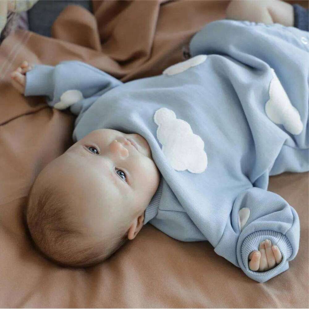 INS Spring Cloud Sweatshirt Romper Baby Girl Boys Cotton Bodysuit Clothes Newborn 0 to 12 months 24M Outerwear 26Y0224