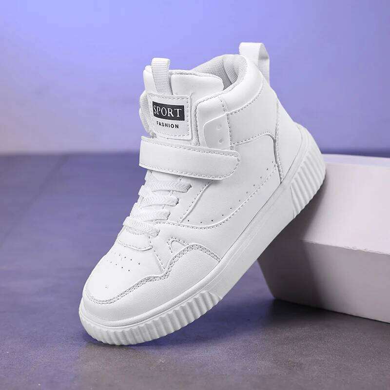 Kids Casual High-top Basketball for Children Boys Girls PU Leather Sneakers 2026 New Trendy Sports Shoes Trainers 26W0224