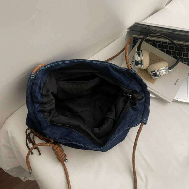 Fashion Crossbody Women Vintage Washed Denim Shoulder Bag Large Capacity Comfortable and Versatile Texture Bags for Travel Z260224