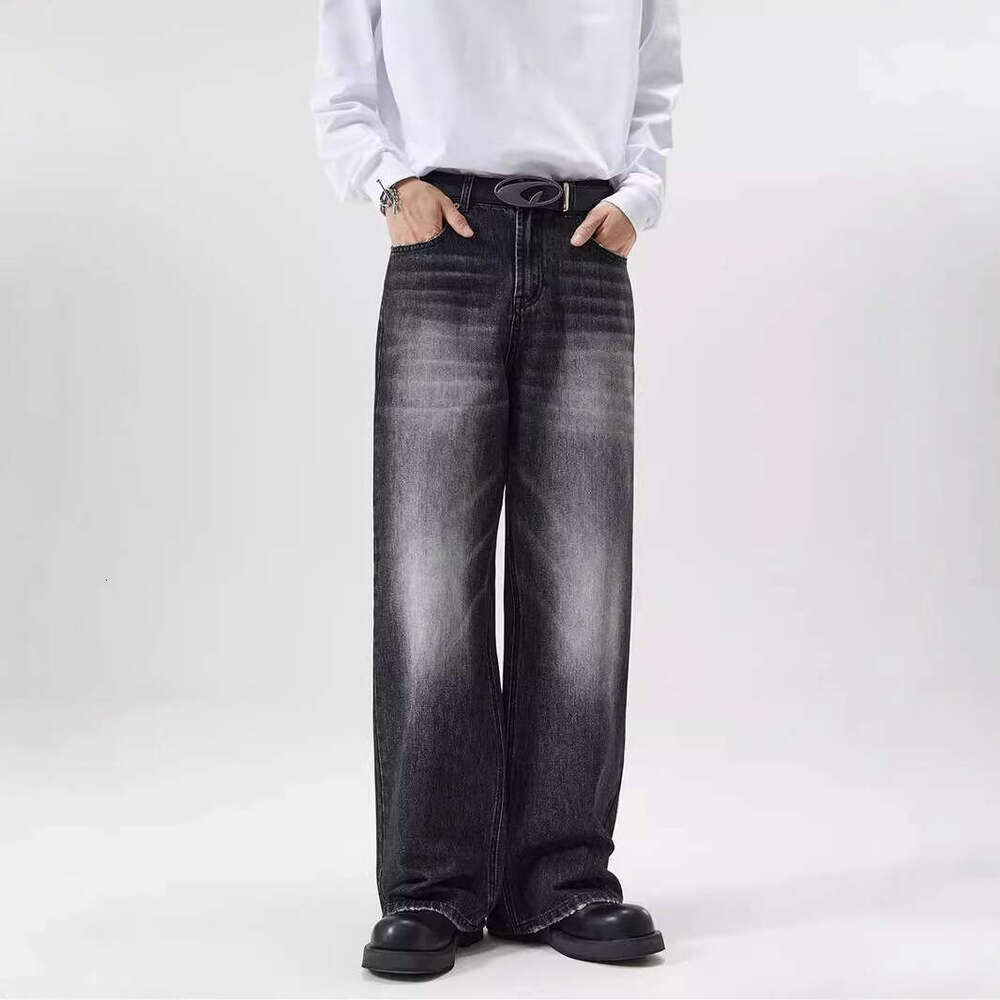 Men's direct sale straight loose casual youth business pants wide-leg jeans men's floor-length trousers