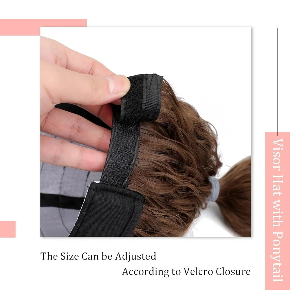 High Temperature Fiber Synthetic Curly Wave Ponytail Wig with Adjustable Buckle Net Baseball Cap - Sporty for All People 260207